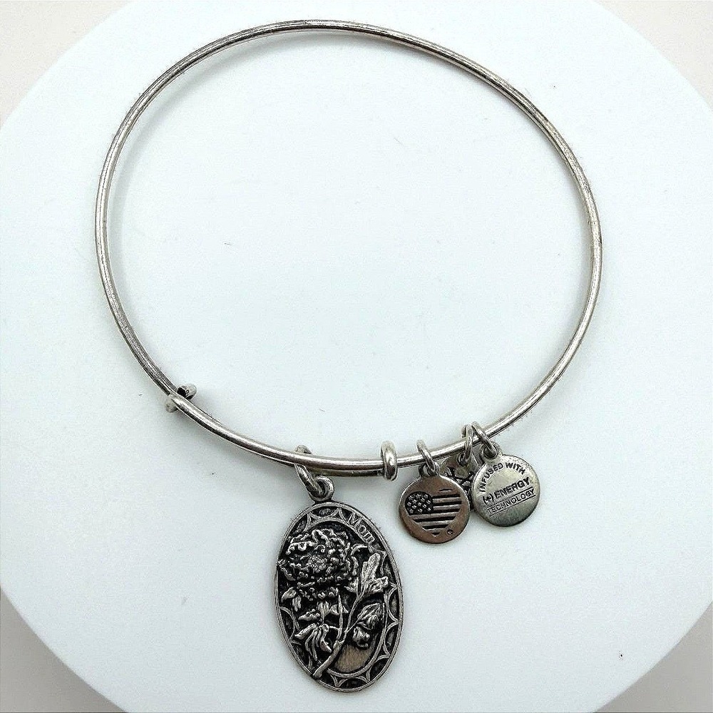 Vintage Y2K Mom Floral Silver-Tone‎ Energy Technology Charms Bracelet Jewelry